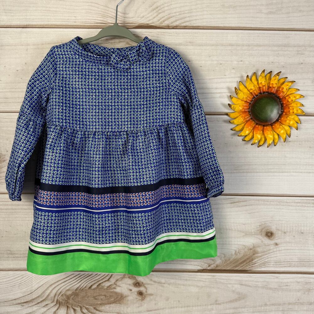 Janie and Jack Blue Geometric Print Dress with Bloomers Set 18-24 Months